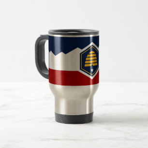 Taza de viaje con la bandera de Utah, EE. UU.