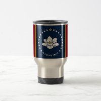 Taza de viaje con la bandera del estado de Mississ