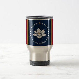 Taza de viaje con la bandera del estado de Mississ