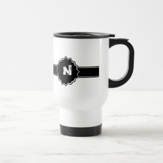 Taza De Viaje Con monograma blanco negro
