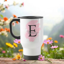 Taza de viaje con monograma personalizable y acent
