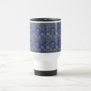 Taza de viaje con pluma de pavo real