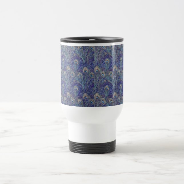 Taza de viaje con pluma de pavo real (Centro)