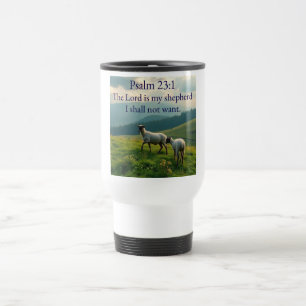 Taza de viaje con versículo bíblico Salmo 23:1