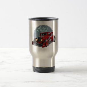 Taza De Viaje concepto de coche de carrera retro personalizado