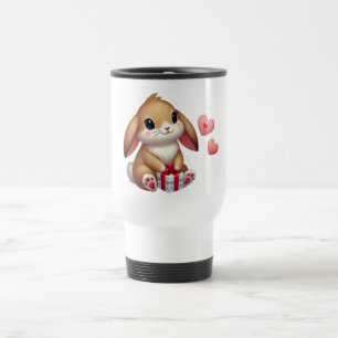 Taza De Viaje Conejito lindo del día de San Valentín 