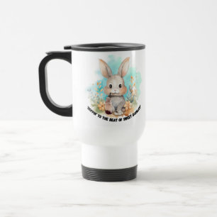 Taza De Viaje conejo cita dibujo animado bebiendo té bobba