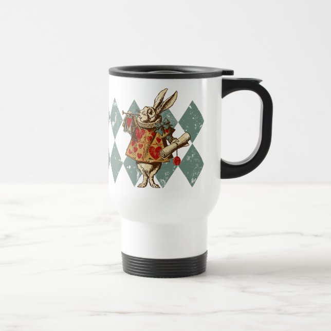 Taza De Viaje Conejo del blanco de Alicia del vintage (Derecha)