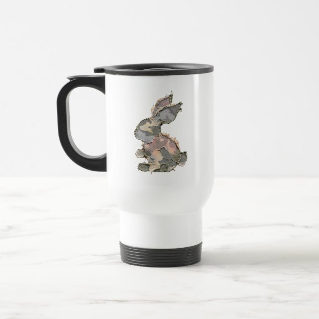 Taza De Viaje Conejo Divertido Parche Crochet Camuflaje Conejo F (Izquierda)
