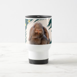 Taza De Viaje Conejo Holland Lop personalizado Navidad Foto Café