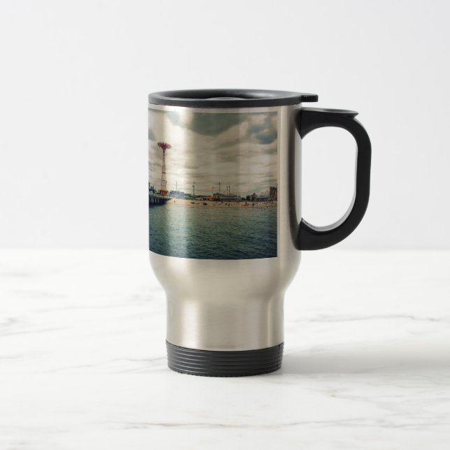 Taza De Viaje Coney Island Beach Panorama (Derecha)