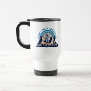Taza De Viaje Confía en tus Instintos Aventura del Lobo Ártico A