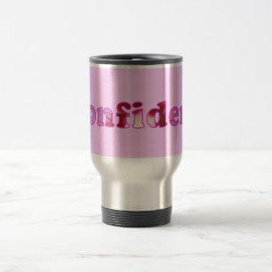 Taza De Viaje Confiado escrito con flores rosas Mugs de viaje