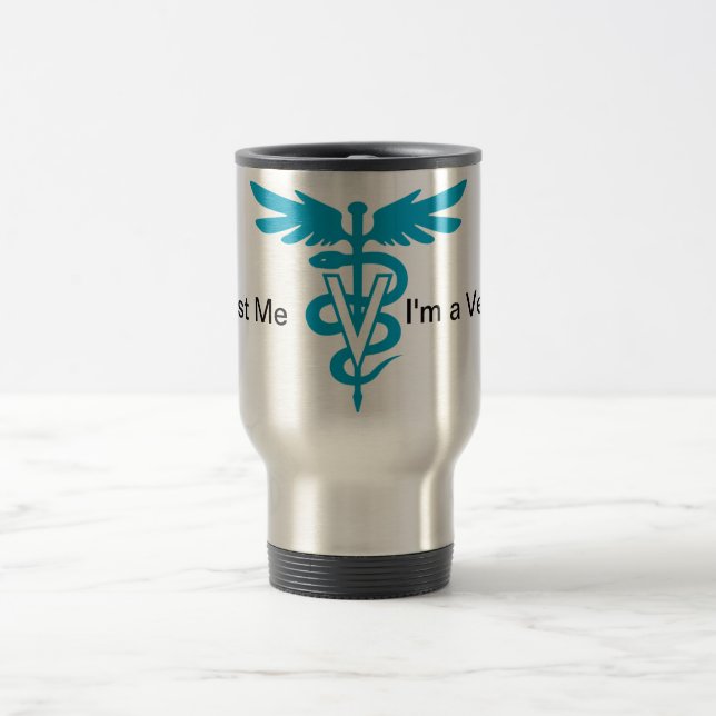 Taza De Viaje Confíeme en, yo son una tecnología del veterinario (Centro)
