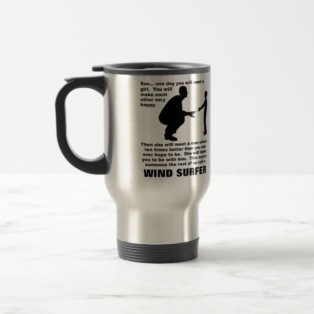 Taza De Viaje Consejos paternales para el Viento Surfer Funny Mu (Izquierda)