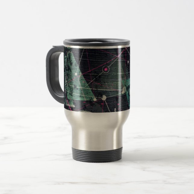 Taza De Viaje Cool Abstract Digital Graffiti Art Geometic (Anverso izquierdo)