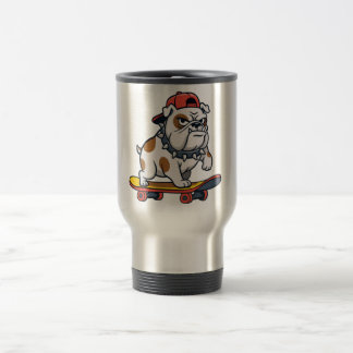 Taza De Viaje Cool Angry Baby Bulldog Skateboard Travel Mug