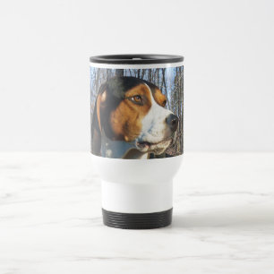 Taza De Viaje Coonhound del caminante de Treeing en maderas