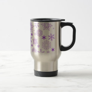Taza De Viaje copos de nieve púrpura