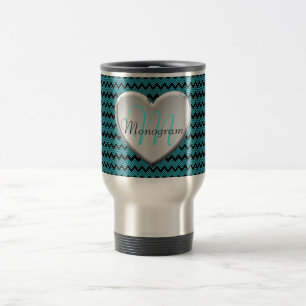 Taza De Viaje Corazón adaptable del monograma
