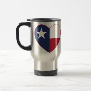 Taza De Viaje Corazón de la bandera de Tejas