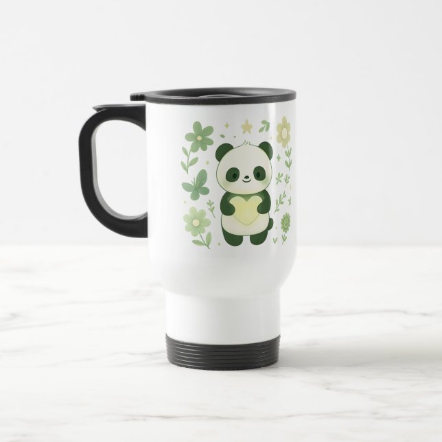 Taza de viaje Corazón de Panda Caprichoso (Izquierda)