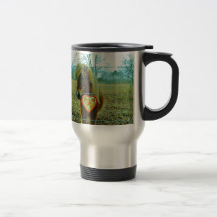 Taza De Viaje Corazón de San Valentín de caballo marrón en minia