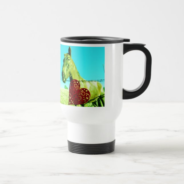 Taza De Viaje Corazón rojo y caballo (Derecha)