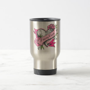 Taza De Viaje Corazón y Rosas