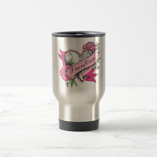 Taza De Viaje Corazón y Rosas (Centro)