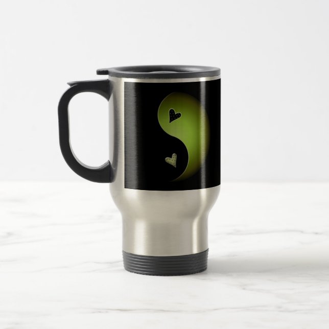 Taza De Viaje corazón yin yang - lima (Izquierda)