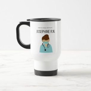 Taza De Viaje Corazones Agradecidos: Ilustración Personalizada d