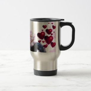 Taza De Viaje Corazones Amor Rosas Flor de la Flor Destino Natur