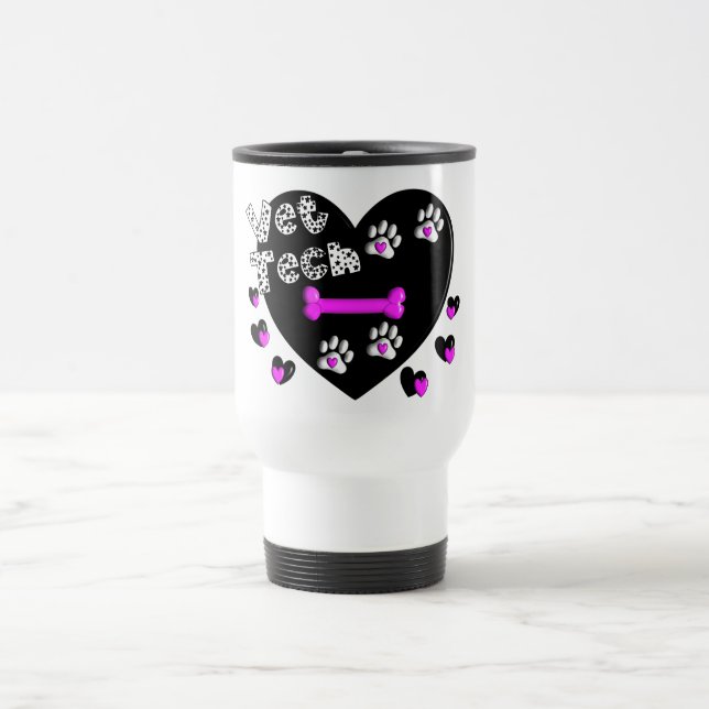 Taza De Viaje CORAZONES BLANCOS Y NEGROS de la tecnología del (Centro)