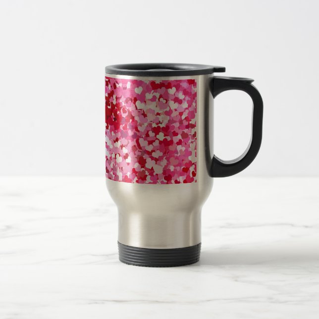 Taza De Viaje Corazones confetti rosadas (Derecha)