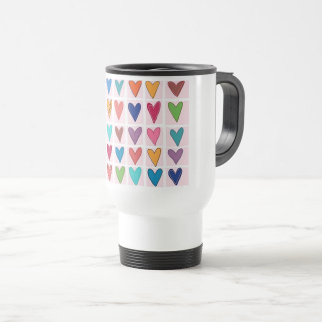 Taza De Viaje Corazones, corazones y más corazones (Anverso derecho)