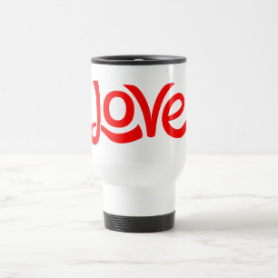 Taza De Viaje Corazones de Amor Rojos y Blancos