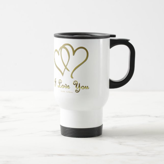 Taza De Viaje Corazones de oro entrelazados te amo (Derecha)