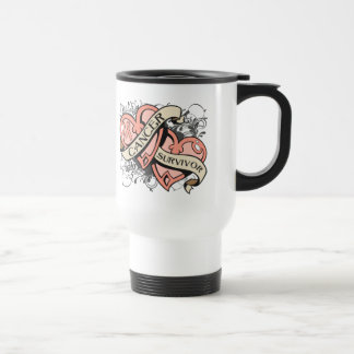 Taza De Viaje Corazones duales del superviviente uterino del