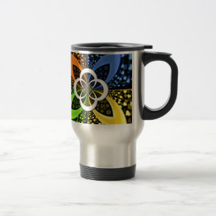 Taza De Viaje Corazones iridiscentes con patrón de lunares sin f