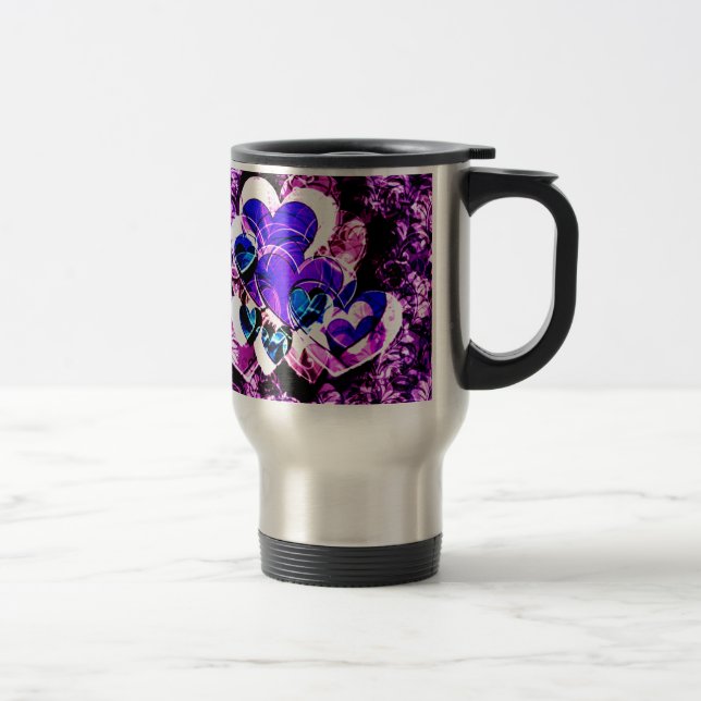 Taza De Viaje Corazones púrpuras (Derecha)