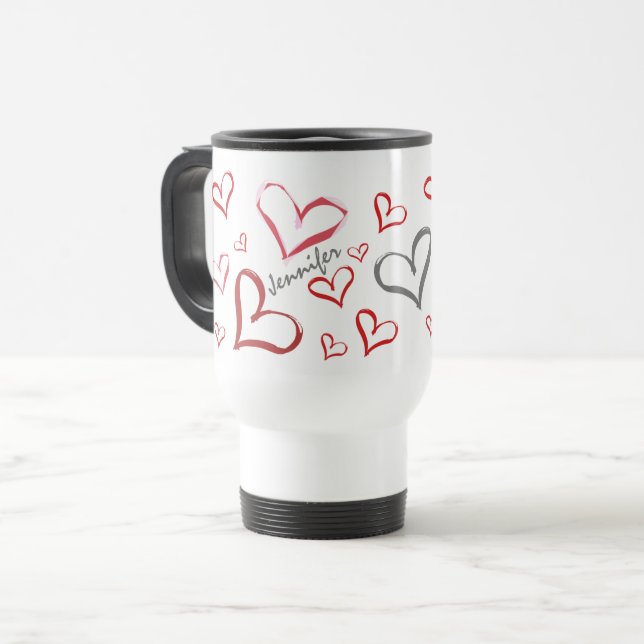 Taza De Viaje Corazones tambaleantes (Anverso izquierdo)