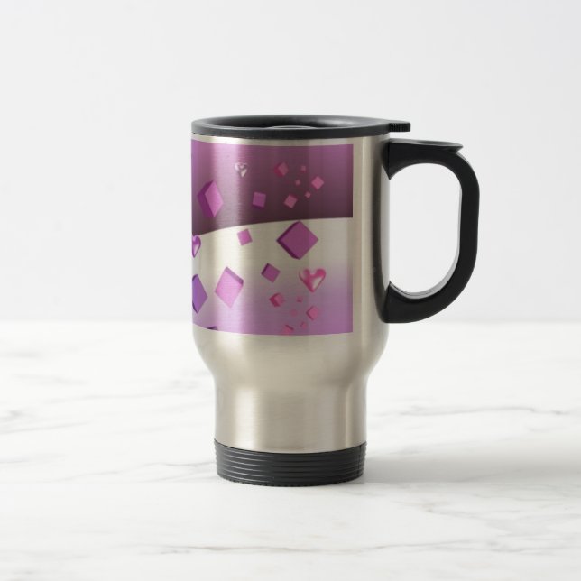 Taza De Viaje Corazones y cubos morados (Derecha)