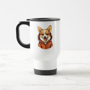 Taza De Viaje Corgi Divertido con Sudadera