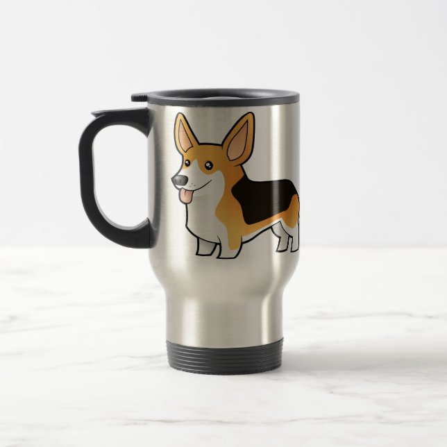Taza De Viaje Corgi Galés del Pembroke del dibujo animado (Izquierda)
