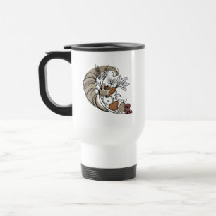 Taza De Viaje Cornucopia de Línea de Cosecha de Otoño Minimalist