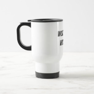 Taza de viaje Corriendo con Cafeína y Caos