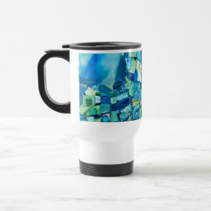 Taza De Viaje Corriente de vida de medios mixtos mosaico