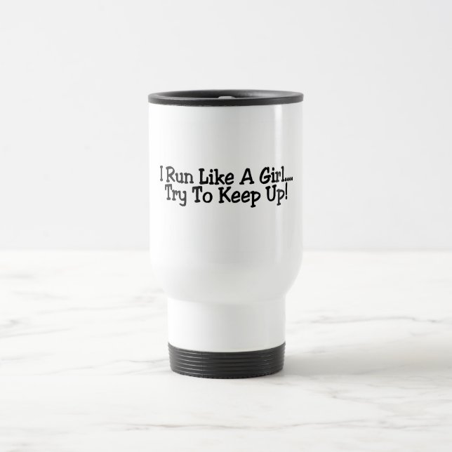 Taza De Viaje Corro como un intento del chica para continuar (Centro)