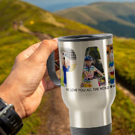 Taza De Viaje Cortar carta PAPA 4 nombres de nietos Collages de 